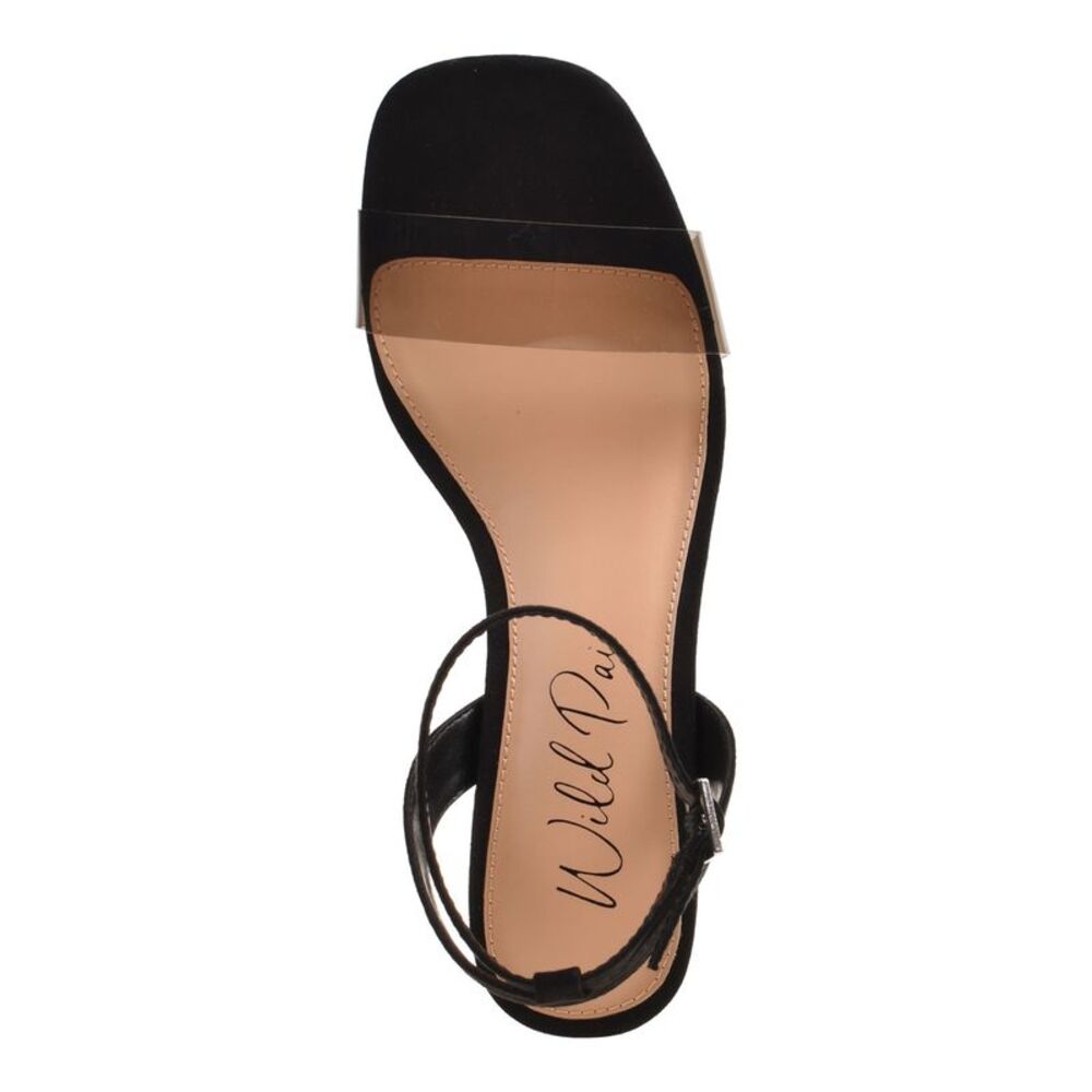 WILD PAIR Womens Black Translucent Zainey Round Toe Block Heel Heeled Sandal 6 M - Picture 3 of 4